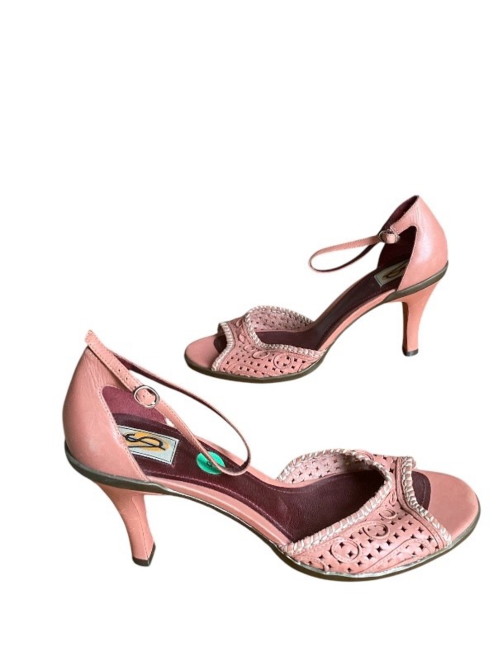 VS Leather sandals womens dusty rose size 9M, heel Open-Toe Ankle Strap